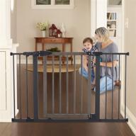 🏠 secure your home with toddleroo by north states 52" wide driftwood extra wide auto close baby gate - pressure mount, self-closing & hold-open feature - fits openings 29.75” to 52” wide - 30" tall, graphite and wood логотип