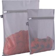 сумки для белья kimmama delicates, сумка для стирки бюстгальтера с тонкой сеткой для нижнего белья, нижнего белья, бюстгальтера, колготок, носков, обуви, с автоматической застежкой-молнией, сетчатые сумки-органайзеры для путешествий (серые, 1 большая + 1 средняя) логотип
