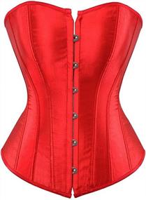img 4 attached to Women'S Sexy Vintage Underbust Corset Bustier Waist Cincher With G-String S-6XL - Blidece
