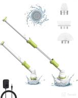 🧽 versatile electric spin scrubber: power cleaning brush with long handle, cordless and 360-degree rotation, ideal for shower, tub, tile, and bathroom - includes 3 replaceable brush heads logo