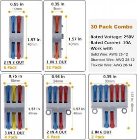 img 2 attached to 30PCS Reusable Push-In Lever Nut Wire Connectors Kit For AWG 28-12, Compact Splice Connectors For Automotive And Lighting Wiring, Electrical Wire Connectors With Efficient Push-In Design