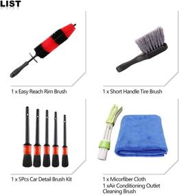 img 3 attached to 🚗 SPTA 9Pcs Wheel & Tire Brush Car Detailing Kit: Ultimate Cleaning Power for Dirty Tires! Includes Easy Reach Wheel and Rim Brush, 5pcs Detailing Brushes, Short Handle Cleaning Brush, 1pc Microfiber Cleaning Cloth