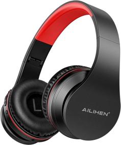 img 4 attached to 🎧 AILIHEN A80 Беспроводные наушники Bluetooth: гарнитура Hi-Fi Stereo со стандартом V5.0, складные и с микрофоном, режим карты TF, время работы 25 часов - серый красный