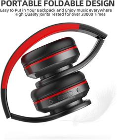 img 1 attached to 🎧 AILIHEN A80 Беспроводные наушники Bluetooth: гарнитура Hi-Fi Stereo со стандартом V5.0, складные и с микрофоном, режим карты TF, время работы 25 часов - серый красный