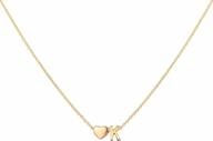 18k gold plated personalized initial heart necklace for women with monogram name logo
