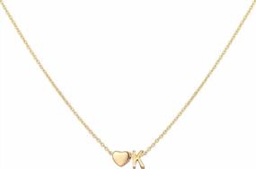 img 4 attached to 18K Gold Plated Personalized Initial Heart Necklace For Women With Monogram Name