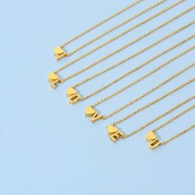 img 3 attached to 18K Gold Plated Personalized Initial Heart Necklace For Women With Monogram Name