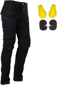 img 3 attached to 👖 XL=34 Black Motorcycle Riding Jeans: Armor Racing Cycling Pants with 4 Knee Hip Protective Pads