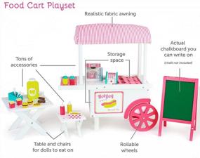 img 2 attached to Playtime By Eimmie 18 Inch Doll Furniture - Hot Dog Food Cart And Dolls Accessories - Wooden Playsets - Fits American, Generation, My Life & Similar 14”-18” Girl Dolls Stuff - Girls Toys