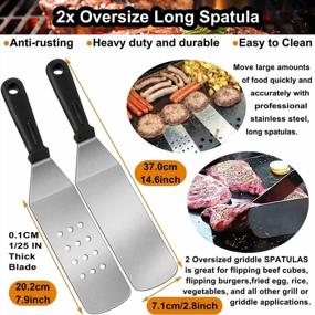 img 3 attached to 9-Piece Griddle Accessories Set With Carrying Bag - Commercial Grade Hibachi Spatulas And Flat Top Grill Cooking Kit For BBQ, Teppanyaki, And Camping - By POLIGO