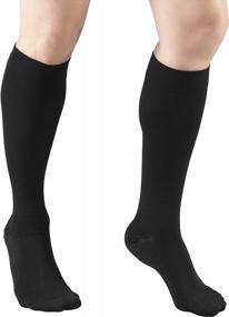 img 2 attached to Truform 20-30 MmHg Compression Stockings For Men & Women - Knee High, Closed Toe, Black 3X-Large