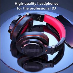 img 2 attached to 🎧 Prosonic DJ2R Over Ear Headphone: Wired Bass Headset with 40mm Driver, Foldable Lightweight - Black Red