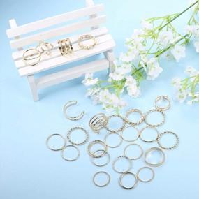 img 1 attached to 52 Pcs Silver/Gold Tone Stackable Knuckle Rings For Women Vintage Midi Finger Rings Set - YADOCA
