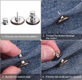 img 1 attached to CampTek Nailing-Free Jean Buttons - 8 Sets Of Metal Button Pins For Easy, No Sew Waist Adjustments!