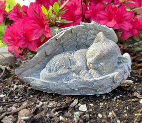 img 3 attached to 🐱 AuldHome Angel Cat Statue: Garden Resin Ornament for Memorializing and Honoring Your Beloved Sleeping Cat