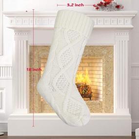 img 3 attached to Pack Of 4 Coindivi Knit White Christmas Stockings - 18 Inches, Perfect For Trees, Doors, And Fireplaces, Festive Stocking Decorations For Family Parties And Holiday Season