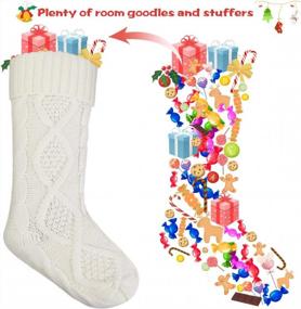 img 1 attached to Pack Of 4 Coindivi Knit White Christmas Stockings - 18 Inches, Perfect For Trees, Doors, And Fireplaces, Festive Stocking Decorations For Family Parties And Holiday Season