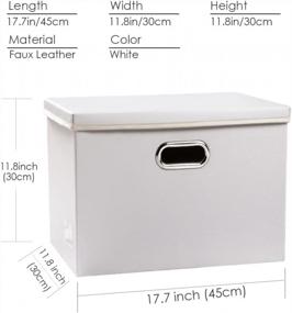 img 1 attached to PRANDOM White Leather Fabric Stackable Storage Bins With Lids - Set Of 3 For Organized Living Spaces
