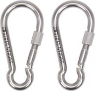 shonan 4 inch large locking carabiner, 2 pack heavy duty carabiner clips, stainless steel screw locking carabiners for home gym, plant hanging, outdoor camping, swing, hiking, 650 lbs capacity logo
