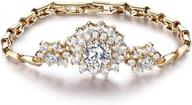 women's gold-tone bracelet with sparkling cubic zirconia links - perfect gift logo