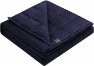 🛏️ zonli weighted blanket 15lbs (60x80, queen size, navy blue), cooling and breathable heavy blanket for adults, soft material with premium glass beads логотип