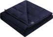 🛏️ zonli weighted blanket 15lbs (60x80, queen size, navy blue), cooling and breathable heavy blanket for adults, soft material with premium glass beads logo