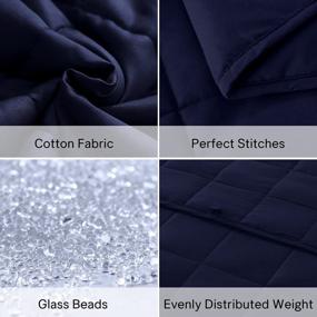 img 2 attached to 🛏️ ZonLi Weighted Blanket 15lbs (60x80, Queen Size, Navy Blue), Cooling and Breathable Heavy Blanket for Adults, Soft Material with Premium Glass Beads