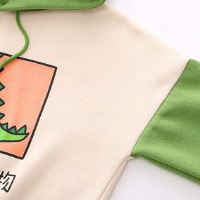 img 2 attached to Cute Dinosaur Hoodie For Women - Casual Pullover With Drawstring And Stitching Color, Kawaii Cartoon Top