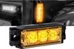 sae class 1 nanoflare 3.5" 3w yellow amber led strobe light head with 33 flash modes for emergency warning and police use - sync-able and surface-mounted grille light for trucks and vehicles logo