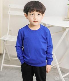 img 1 attached to 👕 DCUTERQ Kids' Crewneck Thin Sweatshirt: Stylish Cotton Pullover Tops for Boys and Girls