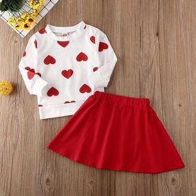 img 3 attached to Valentine'S Day Toddler Girl Outfit Heart Long Sleeve Top Skirt 2Pcs Kids Toddler Girl Valentine'S Day Clothes Set