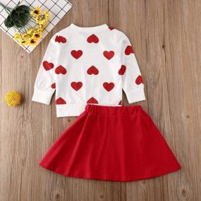 img 2 attached to Valentine'S Day Toddler Girl Outfit Heart Long Sleeve Top Skirt 2Pcs Kids Toddler Girl Valentine'S Day Clothes Set