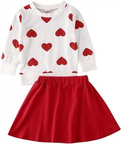 img 4 attached to Valentine'S Day Toddler Girl Outfit Heart Long Sleeve Top Skirt 2Pcs Kids Toddler Girl Valentine'S Day Clothes Set