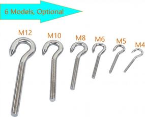 img 1 attached to Strong And Durable Newlng M6 Hook Bolt: High-Quality 304 Stainless Steel Ring Screw For Secure Item Hanging - Set Of 10