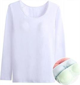 img 4 attached to XS-L Tops With Built-In Shelf Bra Made From 100% Cotton For Better Comfort And Style
