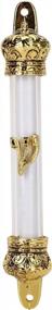 img 4 attached to 5" Gold-Plated BRTAGG Mezuzah Case With Metal Crown For Enhanced Visibility