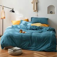 highbuy blue duvet cover queen ultra soft jersey knit cotton bedding set queen solid comforter cover luxury t-shirt cotton duvet cover set 1 duvet cover with 2 pillowcases,easy care breathable cozy logo