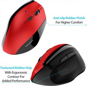 img 1 attached to Memzuoix Ergonomic Mouse Wireless Mouse, 2.4G Large Vertical Mouse USB Optical Cordless Mice With 800 / 1200 /1600 DPI, Ergonomic Computer Mouse For Laptop, PC, Desktop (For Right Hand) Red