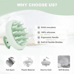img 1 attached to AIMIKE Scalp Massager Shampoo Brush, Soft Silicone Hair Scrubber For Washing Hair, Dandruff Removal & Scalp Scrubber Hair Growth Stimulator, Scalp Brush/Exfoliator Brush On Dry & Wet Scalp - Green