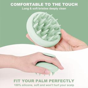 img 2 attached to AIMIKE Scalp Massager Shampoo Brush, Soft Silicone Hair Scrubber For Washing Hair, Dandruff Removal & Scalp Scrubber Hair Growth Stimulator, Scalp Brush/Exfoliator Brush On Dry & Wet Scalp - Green