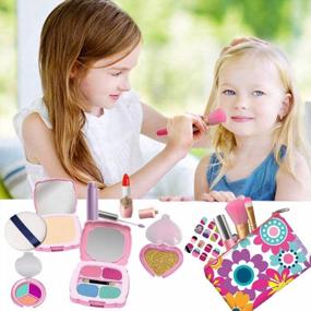img 3 attached to WenToyce 19-Piece Pretend Makeup Kit For Kids - Spark Imagination With Non-Toxic Cosmetic Set