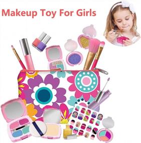 img 4 attached to WenToyce 19-Piece Pretend Makeup Kit For Kids - Spark Imagination With Non-Toxic Cosmetic Set