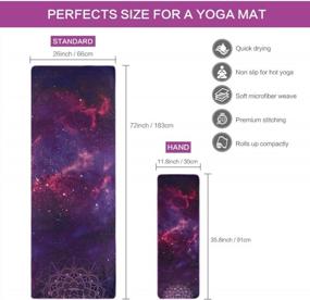 img 2 attached to VIVOTE Microfiber Yoga Towel Set - 26X72 Inch Mat Towel, 12X36 Inch Hand Towel With Non-Slip Corner Pockets For Hot Yoga, Bikram & Pilates - Lightweight & Soft Sweat Absorbent