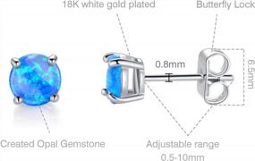 img 3 attached to Stunning Opal Stud Earrings For Women With Sensitive Ears: GEMSME'S 18K White Gold Plating