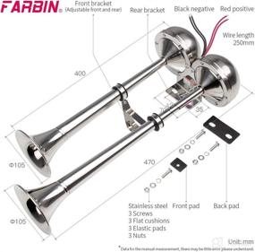 img 1 attached to 🚤 FARBIN Dual Trumpet Stainless Steel Boat Horn - Waterproof Electric Horn for 12V Boats, Ships, Sailboats, Yachts, Off-Road Vehicles, Trucks, SUVs, RVs, Vans, and Touring Cars