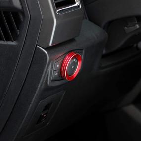 img 1 attached to Красная алюминиевая ручка переключателя фар для Ford F150 Mustang 2015-2020 - Keptrim 1 шт.