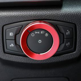 img 2 attached to Красная алюминиевая ручка переключателя фар для Ford F150 Mustang 2015-2020 - Keptrim 1 шт.