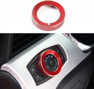 red aluminum headlight switch knob button trim for ford f150 mustang 2015-2020 - keptrim 1pc logo
