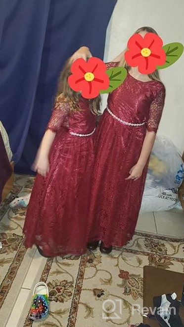 img 1 attached to Burgundy Princess Bridesmaid 👸 Dresses for Girls' Weddings and Communions review by Jaya Walsh