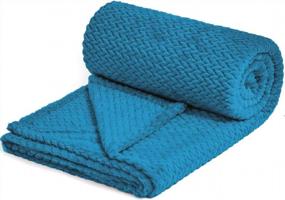 img 4 attached to NEWCOSPLAY Супер мягкое одеяло с узором в виде листьев, шелковистое фланелевое флисовое легкое всесезонное темно-синее одеяло 50X60 дюймов